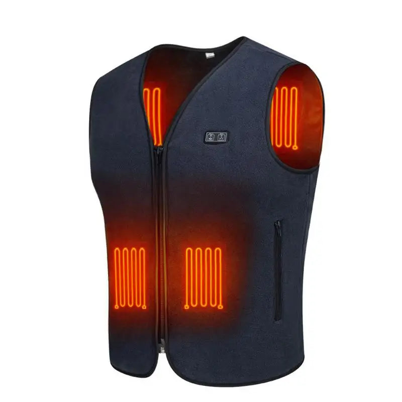 Chaleco con calefacción USB de invierno, 3 velocidades de temperatura ajustable, chaleco auto calefactable, chaqueta calefactable lavable sin mangas para deportes al aire libre