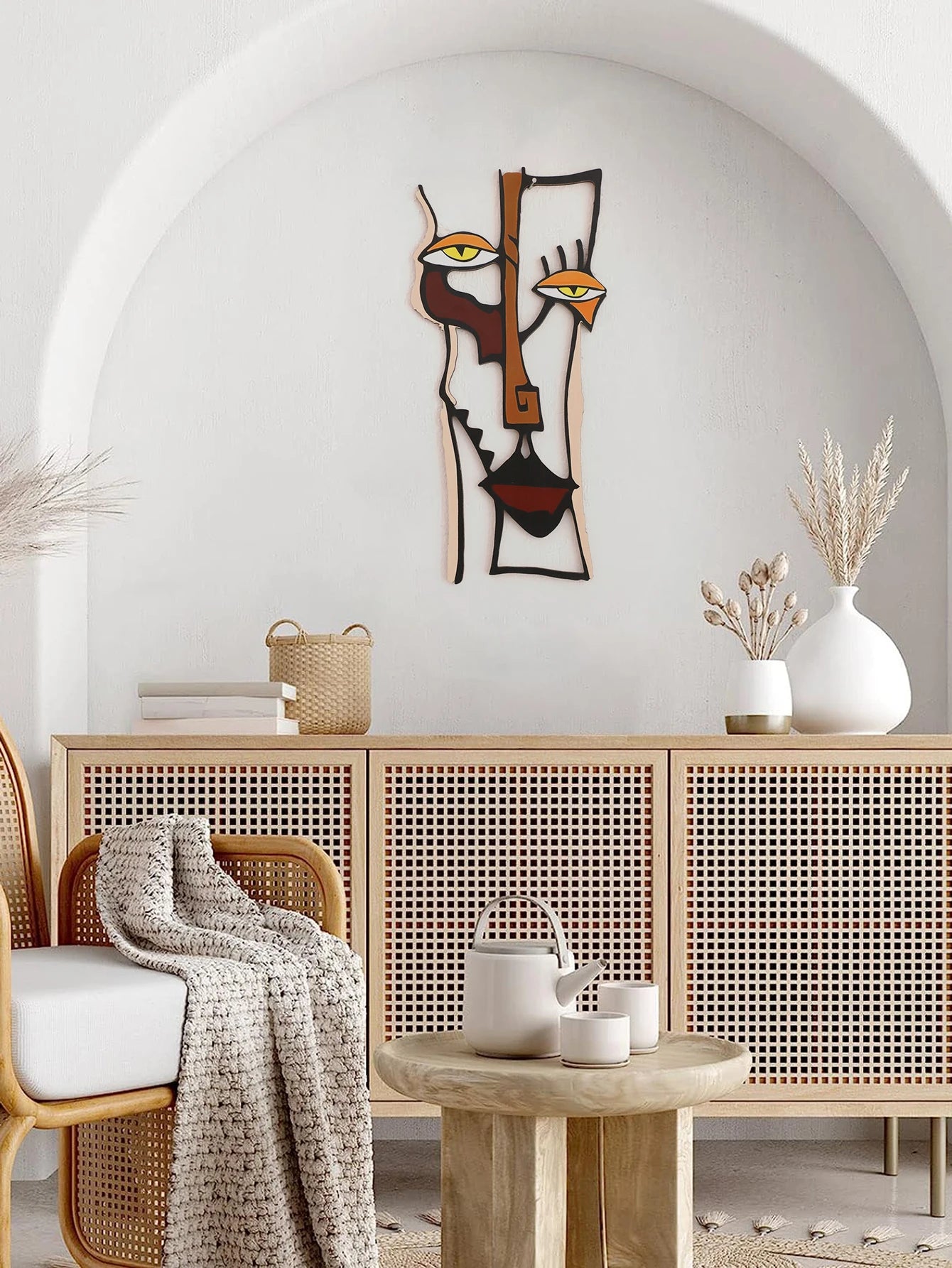 Décoration murale abstraite en bois pour salon, chambre à coucher, couloir, décoration d'intérieur