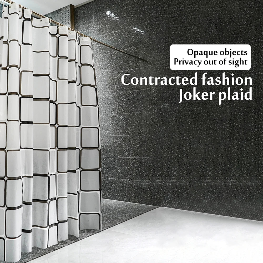 Cortina de ducha impermeable, a prueba de moho, duradera, para baño, con ganchos, cortinas de bañera estampadas modernas, accesorios de baño