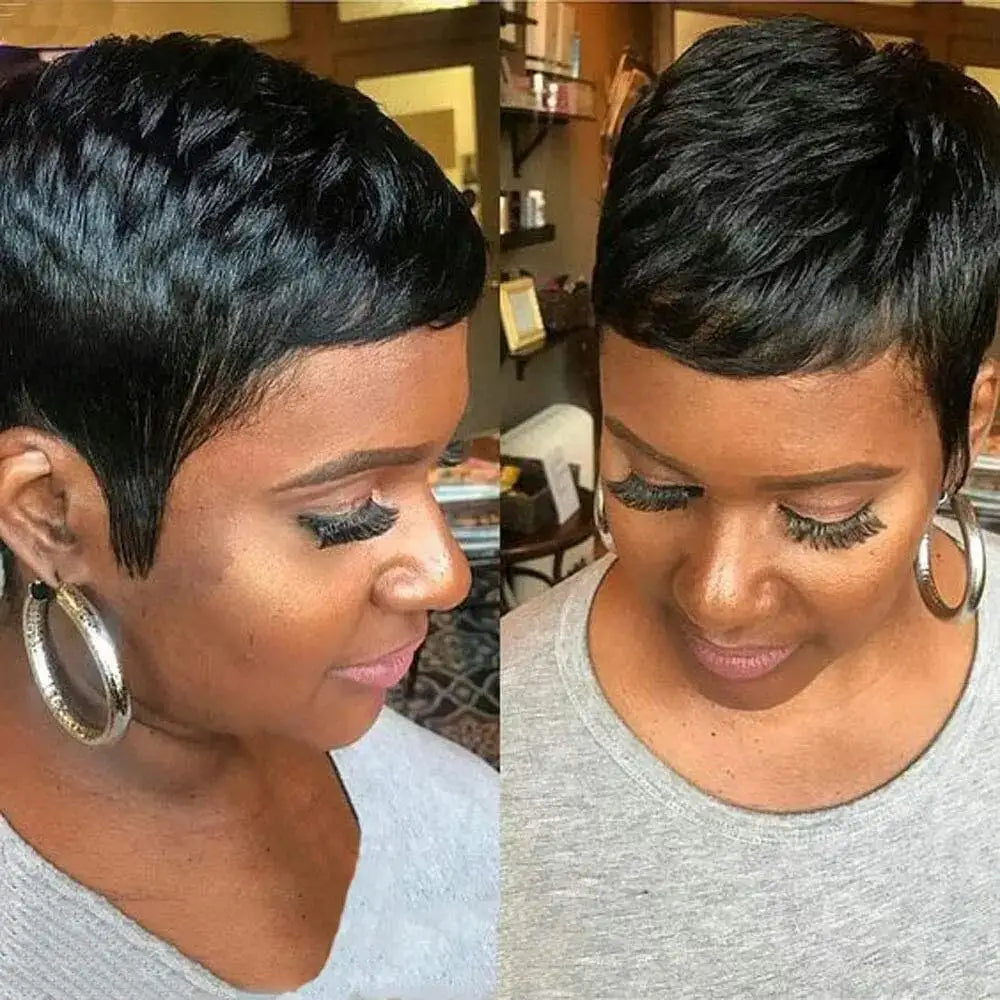 Short Pixie Cut Wigs for Black Women Super Short Hair Wigs Black Pixie Cut Wig Short Hairstyles for Women Synthetic Layered Wigs