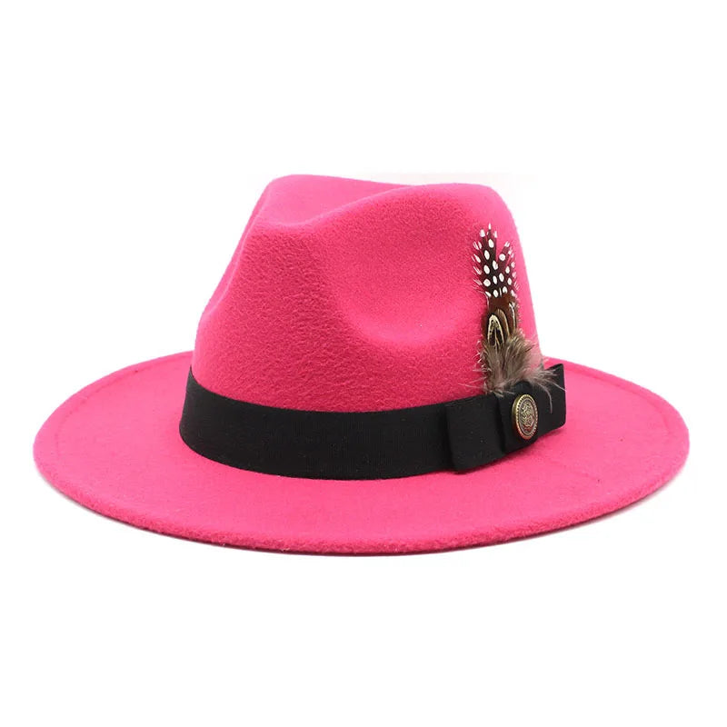 Sombrero Fedora Clásico de Plumas
