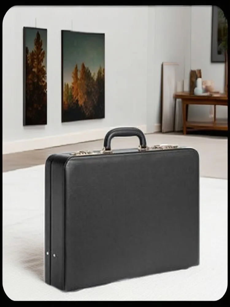 Profesjonell PU-skinn forretningsveske multifunksjonell laptopveske med flere rom, dokumentorganisator for kontoret
