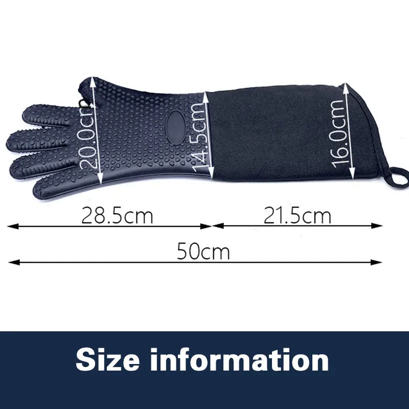 Guantes de horno de silicona profesionales extralargos con forro acolchado Guantes de horno para parrilla resistentes al calor duraderos Herramientas para hornear