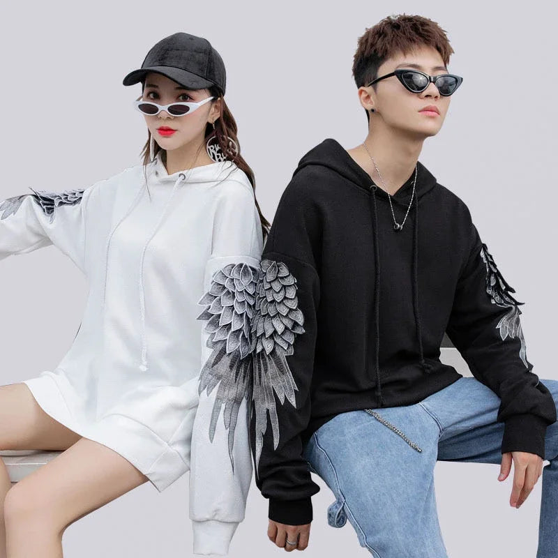 Sudadera con capucha bordada para hombre, ropa masculina, Hip Hop, sudadera blanca de lujo sin marca, ropa de calle para otoño, barata, Emo