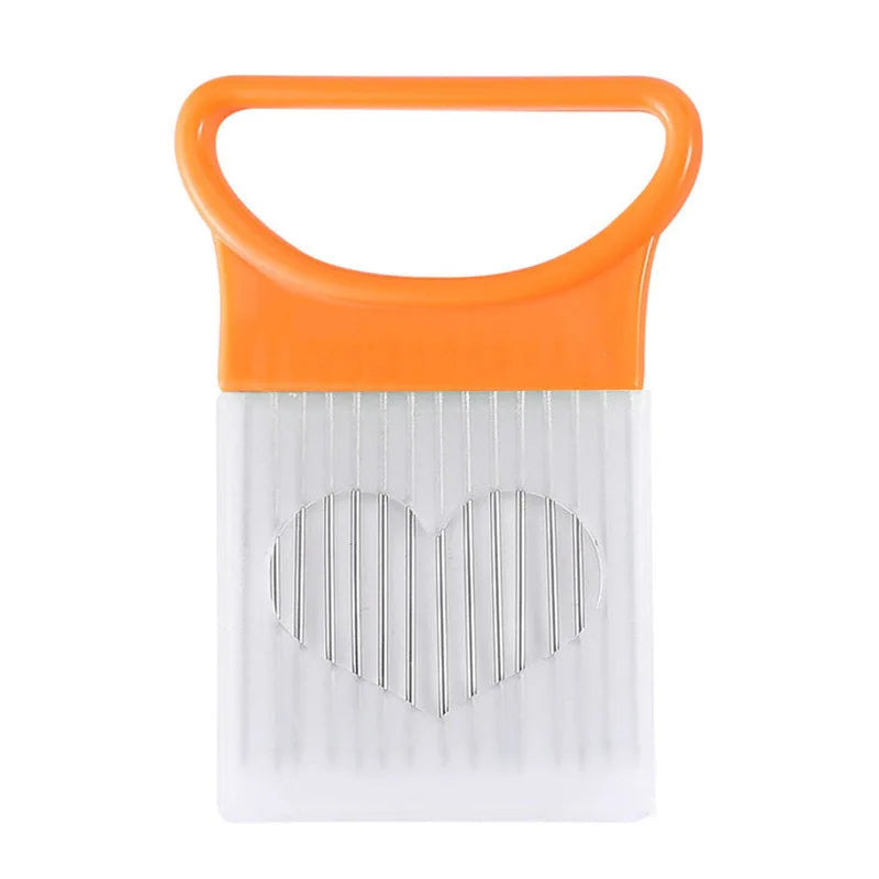 Rebana cebollas sin esfuerzo con este rebanador de cebollas de 1 pieza de colores, soporte de acero inoxidable para patatas fritas y cebollas para cortar asistido.