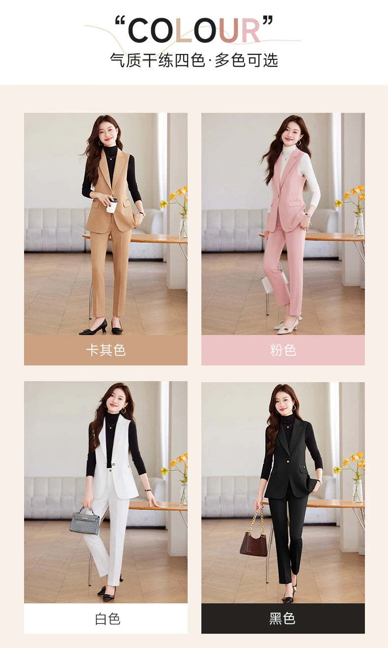 Women Pants Sets Off Shoulder Sleeveless Vest Top Female Pencil Pants Women 2 Piece Set Outfit Elegant Women's Pants Suit