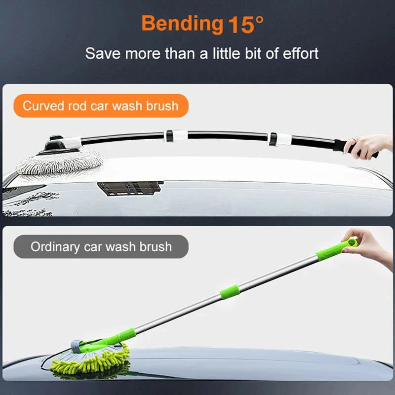 Cepillo de lavado de coches Cepillo de limpieza de coches Mopa de mango largo telescópica Cepillo de chenilla de pelo suave Escoba de chenilla de pelo suave Accesorios universales para lavado de ventanas de coches