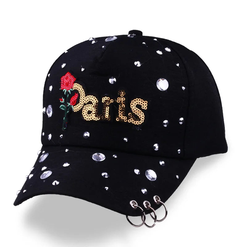 Gorra de béisbol de moda con estampado de rosas para hombre y mujer, gorras de primavera y verano, gorras de sol para mujer, gorra Snapback lisa, gorra de béisbol informal para fotos callejeras