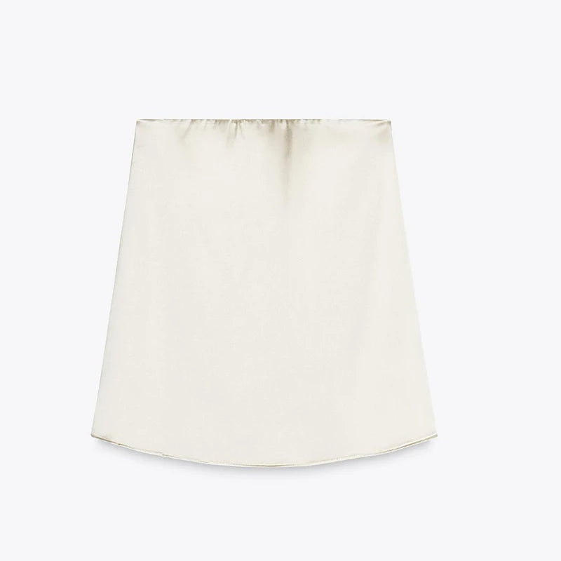 Elegantes Conjuntos de Pantalones de Satén para Mujer, Blusas sin Mangas sin Espalda Tipo Tubo, Pantalones de Pierna Ancha con Cremallera, Trajes de Vacaciones de Verano 2025 para Mujer