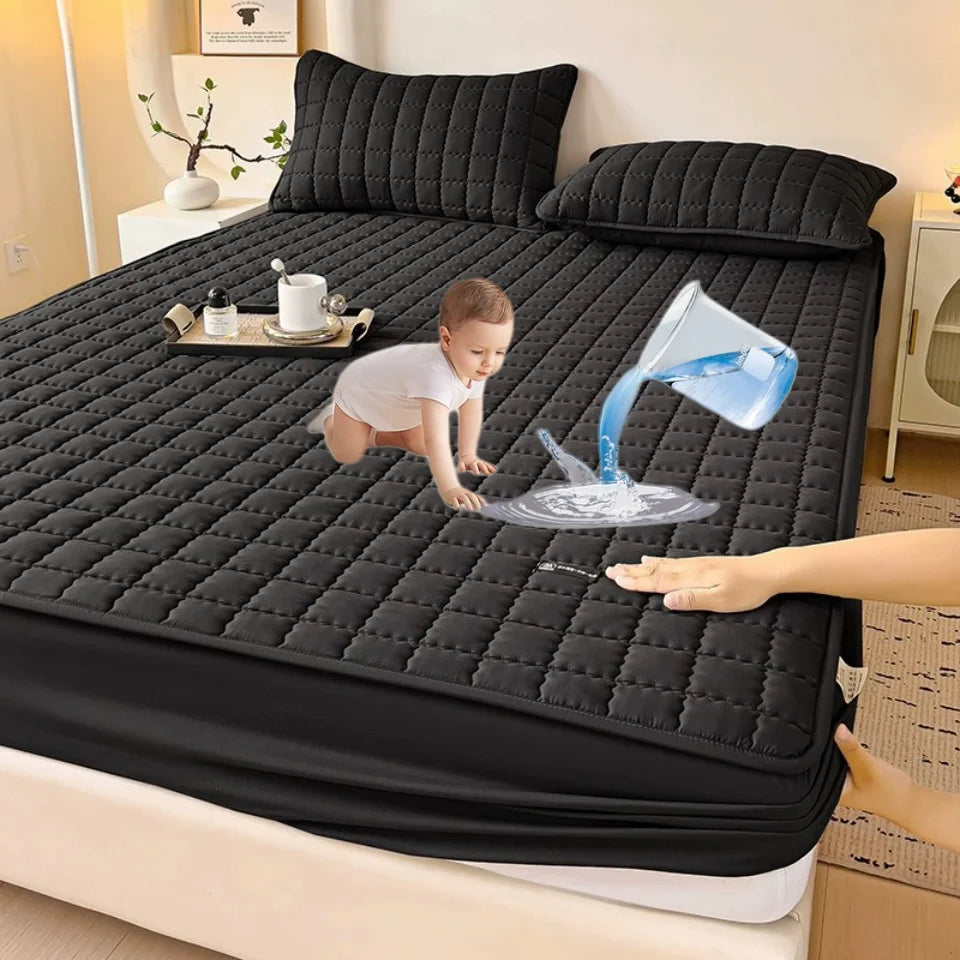 Waterproof Thickened Mattress Pad Protector Adjustable Durable Fitted Sheet Bed Covers Anti-mite Non-slip Bedspreads 150/160x200