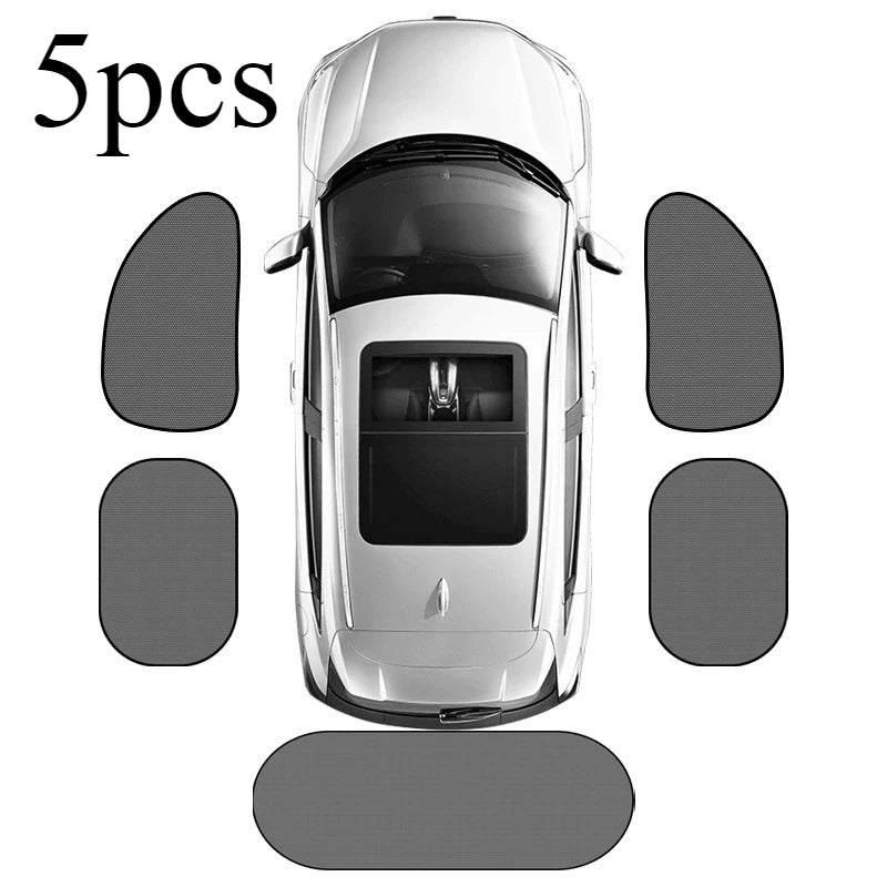 1-5Pcs Car Sun Shade Side Window Curtain Front Rear Window Sunshade Summer UV Blocking Suction Cup Car Sun Protection Curtains