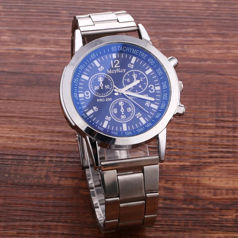 Nuevo reloj de hombre, banda de lujo, reloj redondo, moda, Blu-ray, reloj romano para hombre, relojes para hombre, שעון ספורט, часы мужские наручные