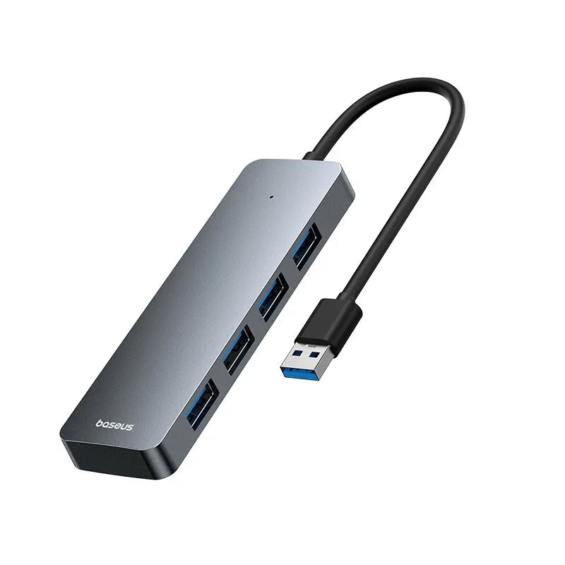 Baseus Hub USB de 4 puertos, Hub de ABS USB 3.0 para portátil, Adaptador Divisor Múltiple para Xiaomi Lenovo Macbook Accesorios de PC Ordenador