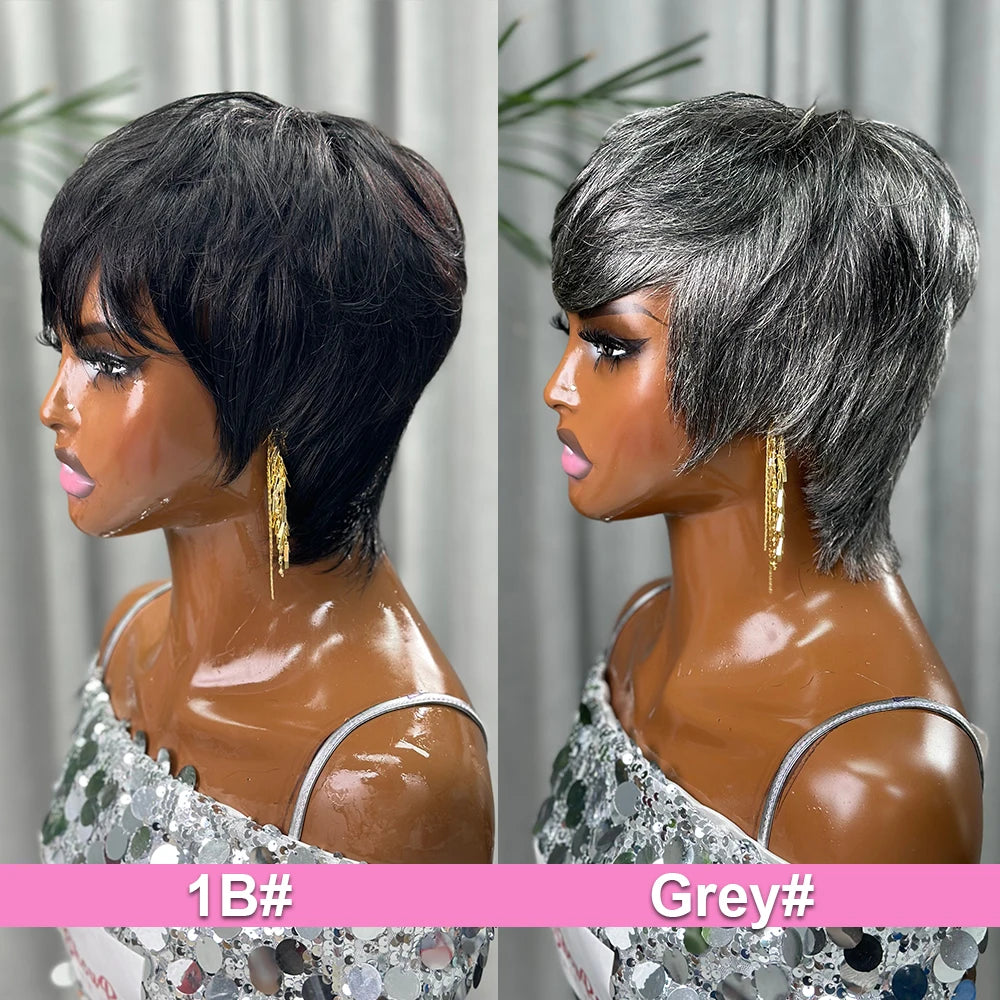 Natural Grey Pixie Wig