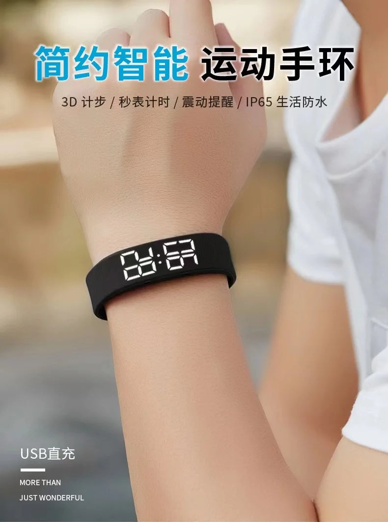 Reloj inteligente Pulsera deportiva Pulsera inteligente con despertador vibrador Pulsera podómetro para estudiantes hombres y mujeres
