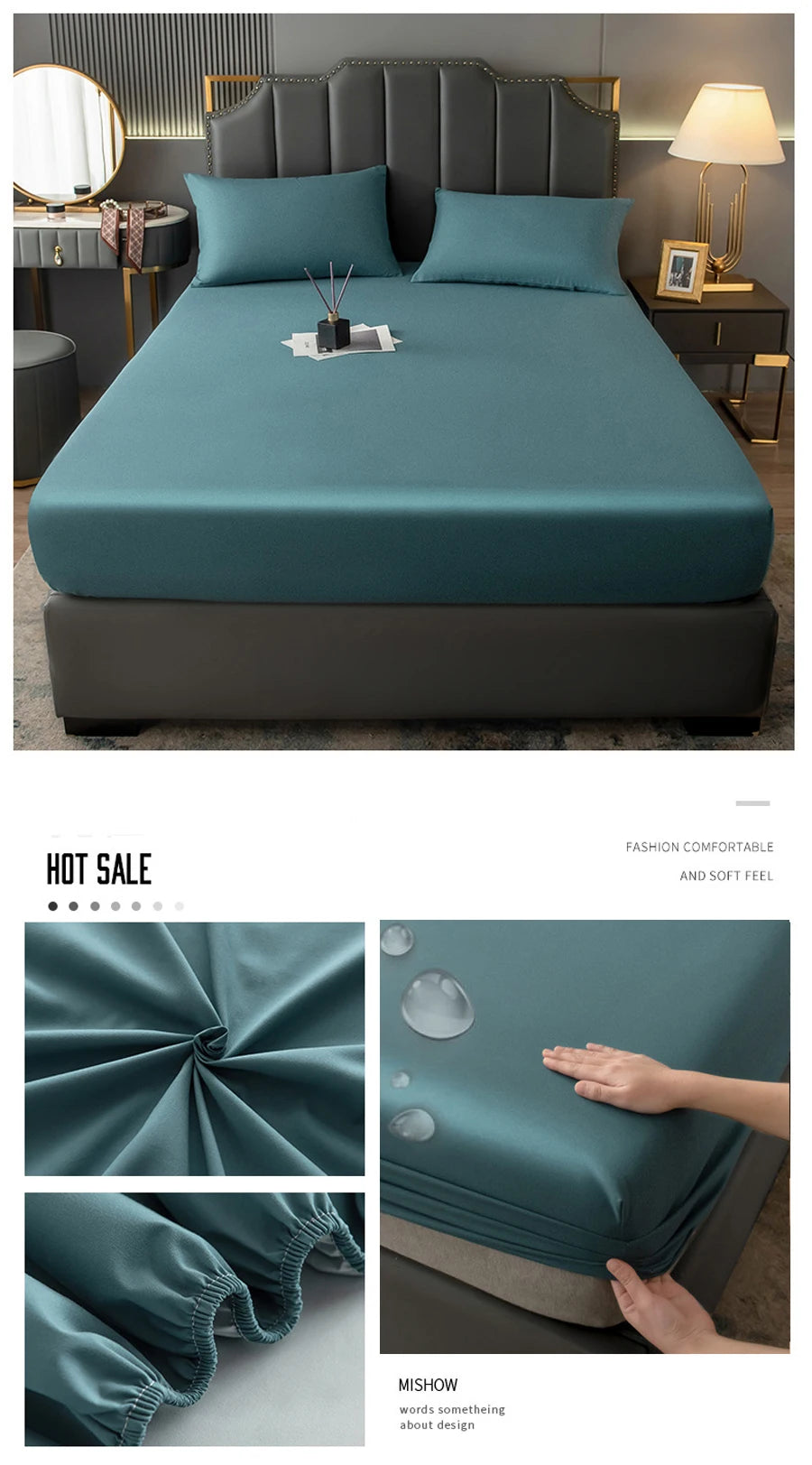 WOSTAR Waterproof mattress protector cover 150x190 single double queen king size elastic fitted sheet style bed protection pad