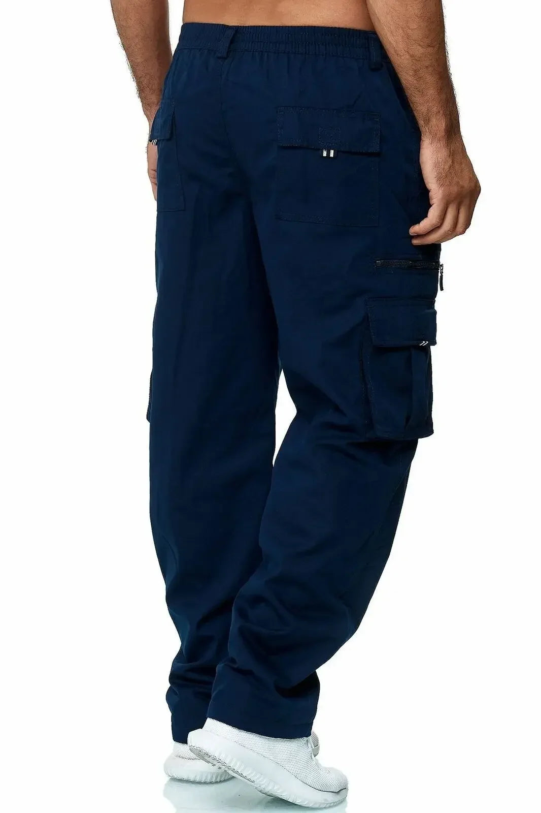 Pantalones de trabajoPantalones de trabajo informales para hombre con múltiples bolsillos, pantalones largos de pierna recta sueltos para exteriores, pantalones casuales de fitness para hombre