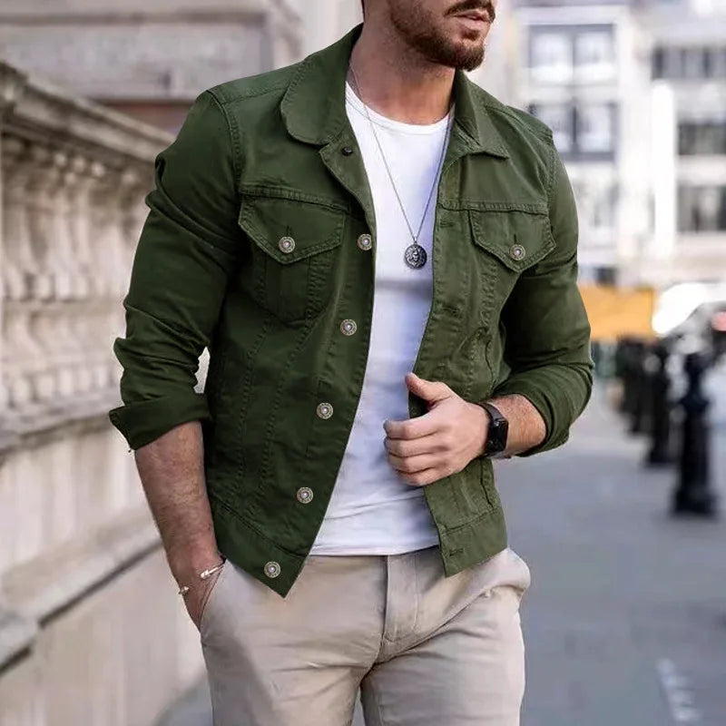 Chaquetas vaqueras de hip-hop para hombre, ropa de calle informal, algodón clásico, abrigo vaquero ajustado, ropa de marca para hombre, chaqueta de vaquero, Ropa Para Hombre
