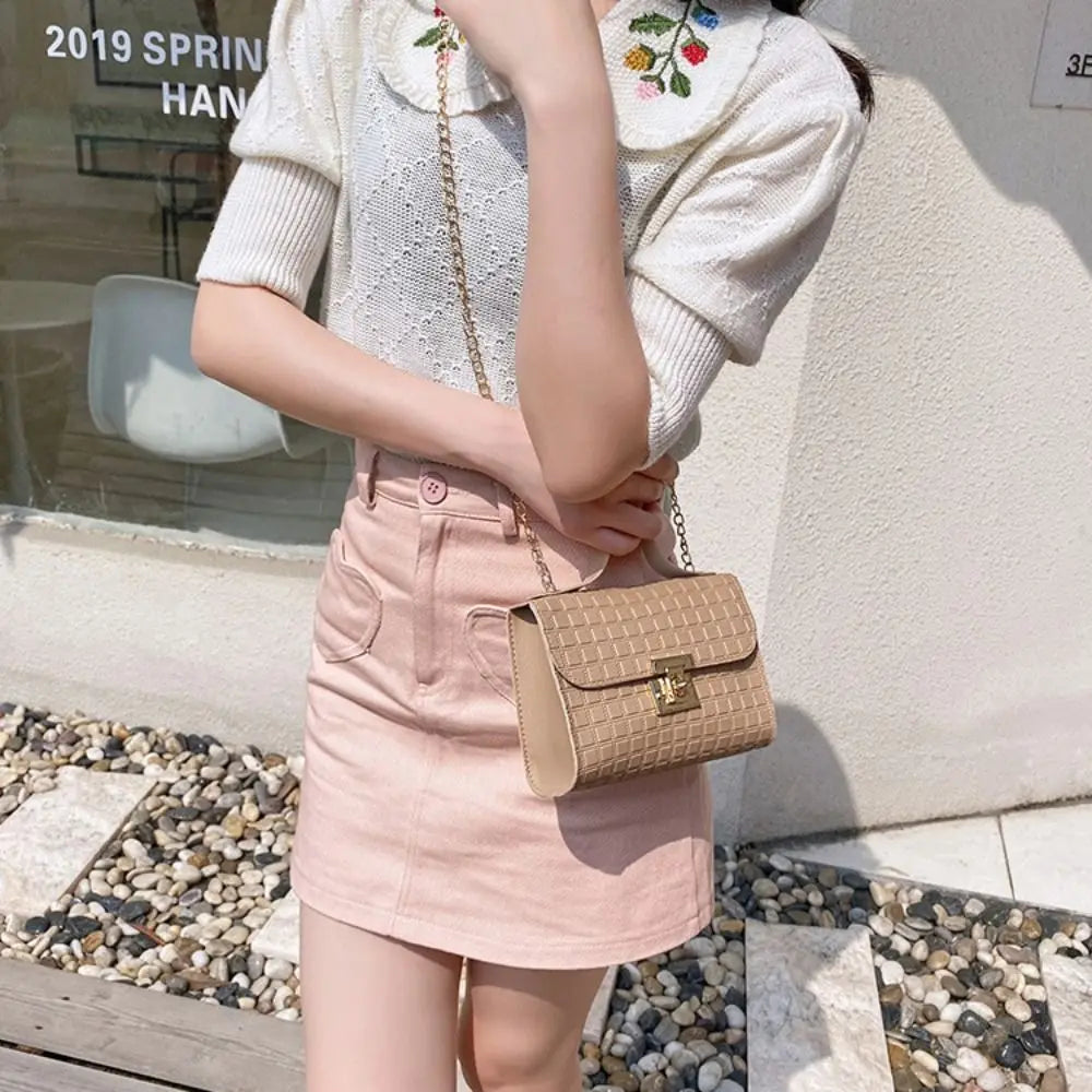Bolso de hombro minimalista de piel sintética con cadena, bolso de mano de gran capacidad para axila, bolso de hombro individual, bolsos tipo tote, bolso bandolera para mujer