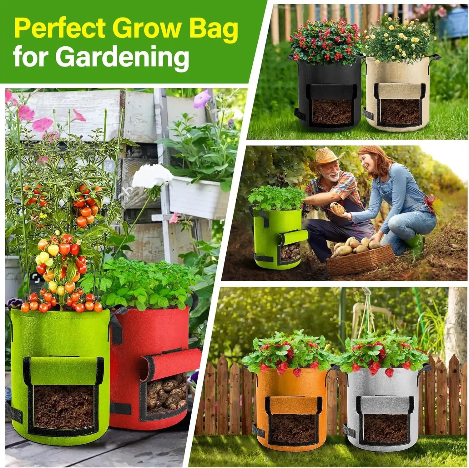 ChatGPT sa: Fabric Grow Bags (5/10 Gallon) – Durable & Breathable Planters