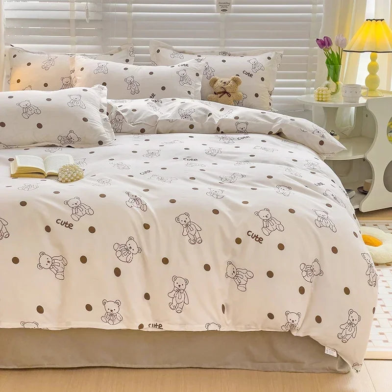 Juego de sábanas estilo dibujos animados para niños, juego de cama con estampado de conejo, transpirable, duradero, постельное белье 이불세트, juego de cama Queen/King
