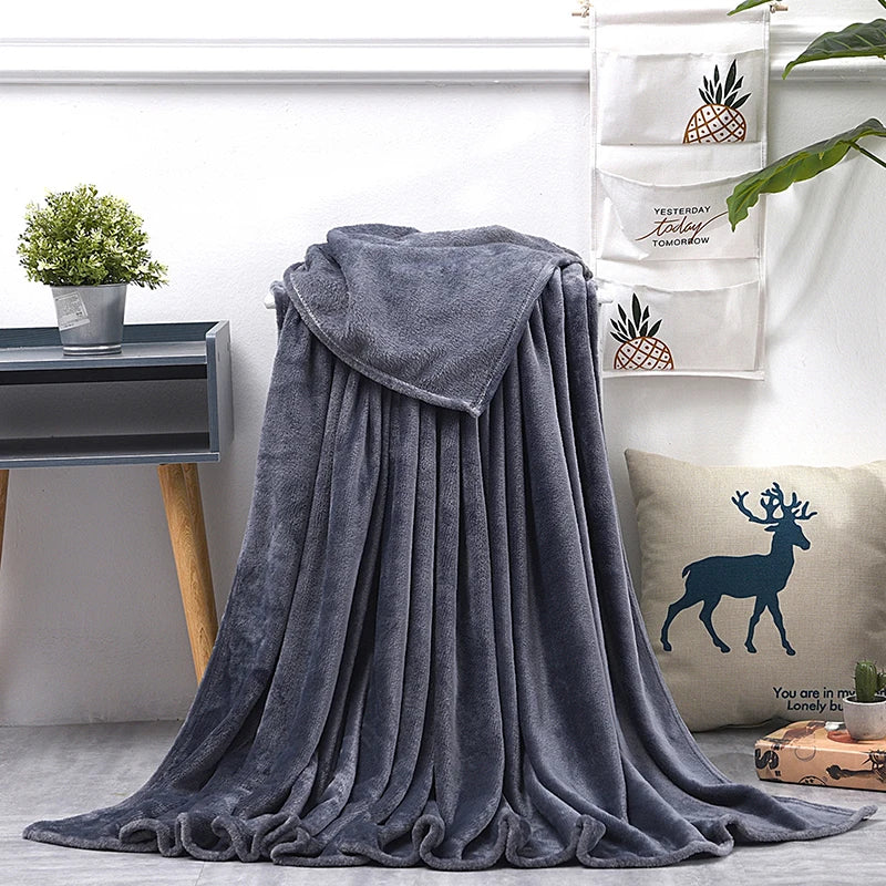 Couvertures douces et chaudes pour lits, jeté de lit en vison d'hiver, housse de canapé solide, couvre-lit, couvertures à carreaux d'hiver, drap d'hiver, couvre-lit