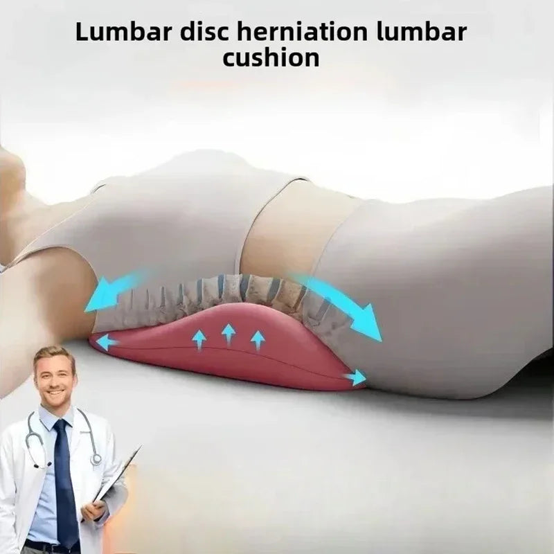 Oreiller lombaire ergonomique spécial pour le sommeil, coussin de soutien lombaire doux et confortable en coton à mémoire de forme, support lombaire pour le dos