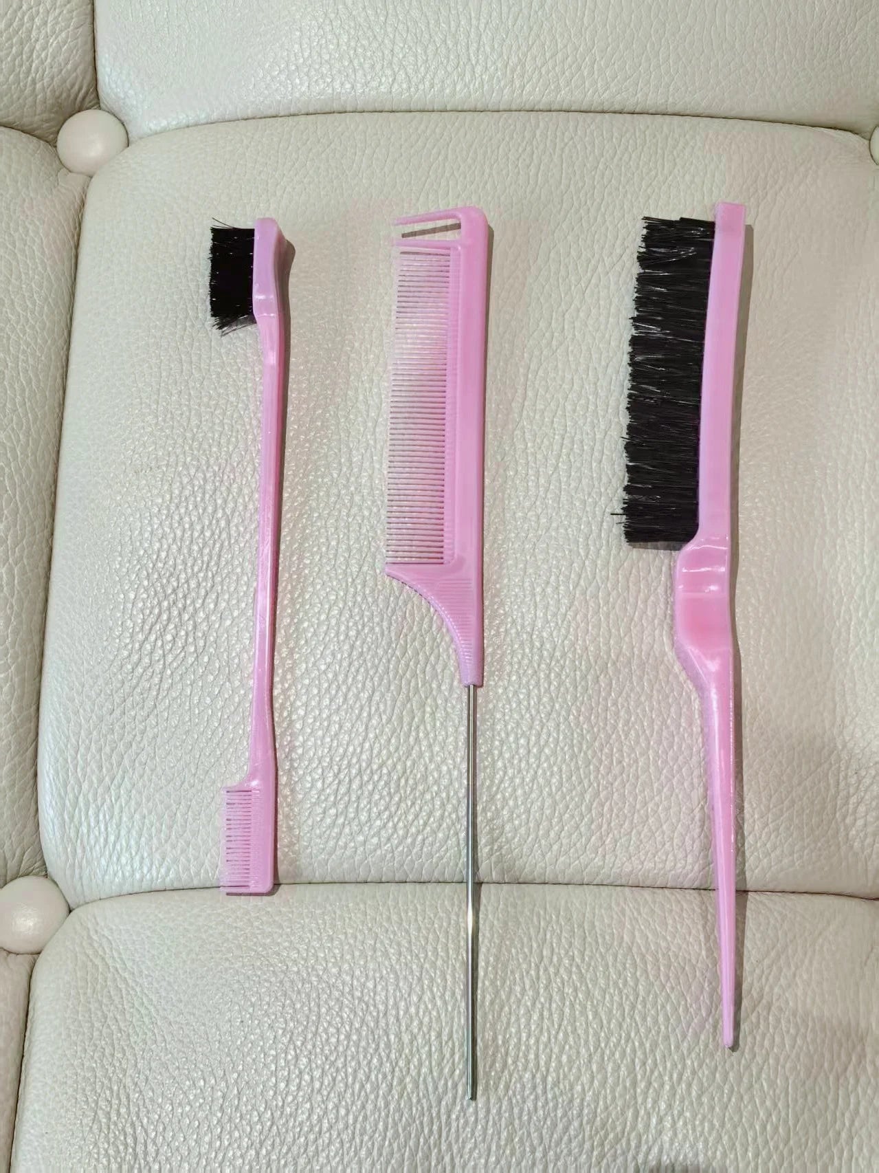 4PCS Leopard Print Hair Brush Set, Detangling Brush, Slick Back Hair Brush & Edge Comb, Hair Styling Accessories for Women