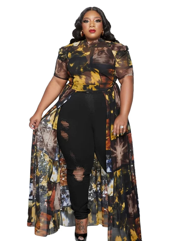 Blusas de mujer a la moda de verano elegante blusa de gasa talla grande tops 4xl 5xl venta al por mayor dropshipping