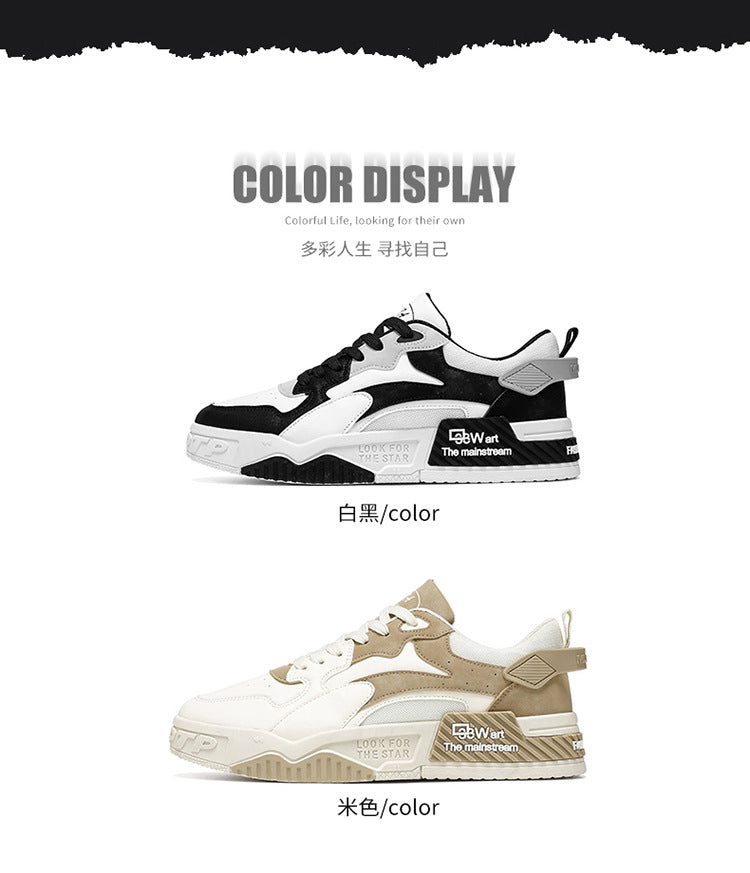 Zapatillas de hombre de otoño Novedad, calzado de plataforma cómodo para hombre, tendencia 2023, zapatillas vulcanizadas con cordones, zapatillas casuales blancas