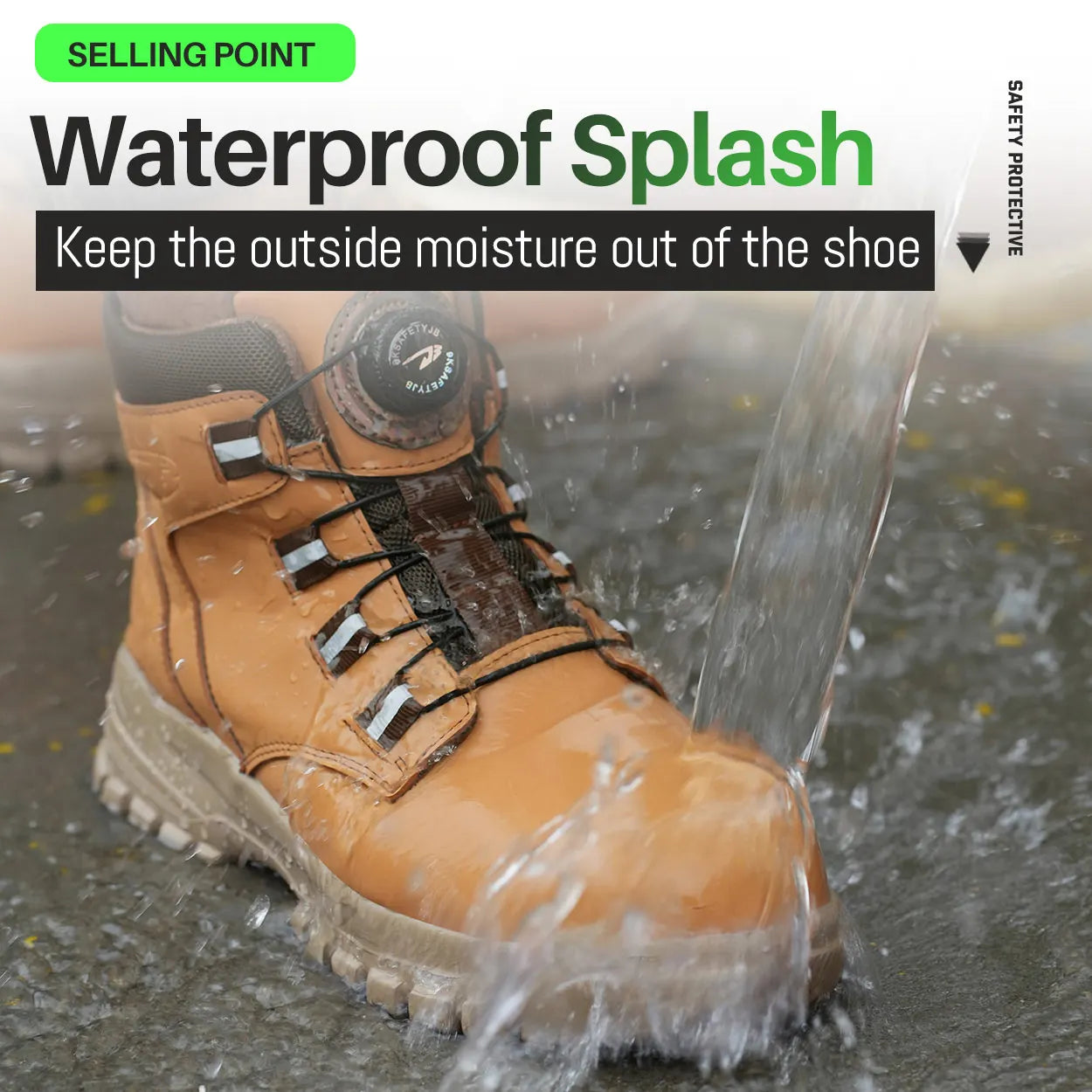 Zapatos de trabajo con botón giratorio para hombre, botas protectoras antipinchazos, zapatillas, zapatos de seguridad impermeables, antideslizantes con puntera de acero
