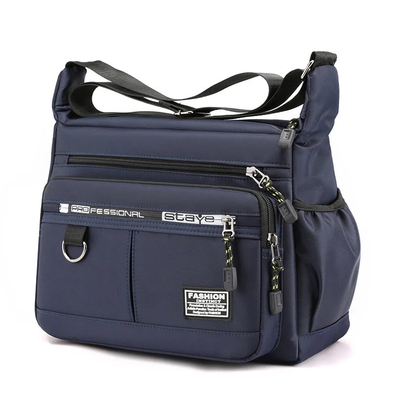 Bolso de hombro Oxford de diseño gran capacidad para hombre, casual, de múltiples capas, a la moda, de un solo hombro, bandolera de lujo