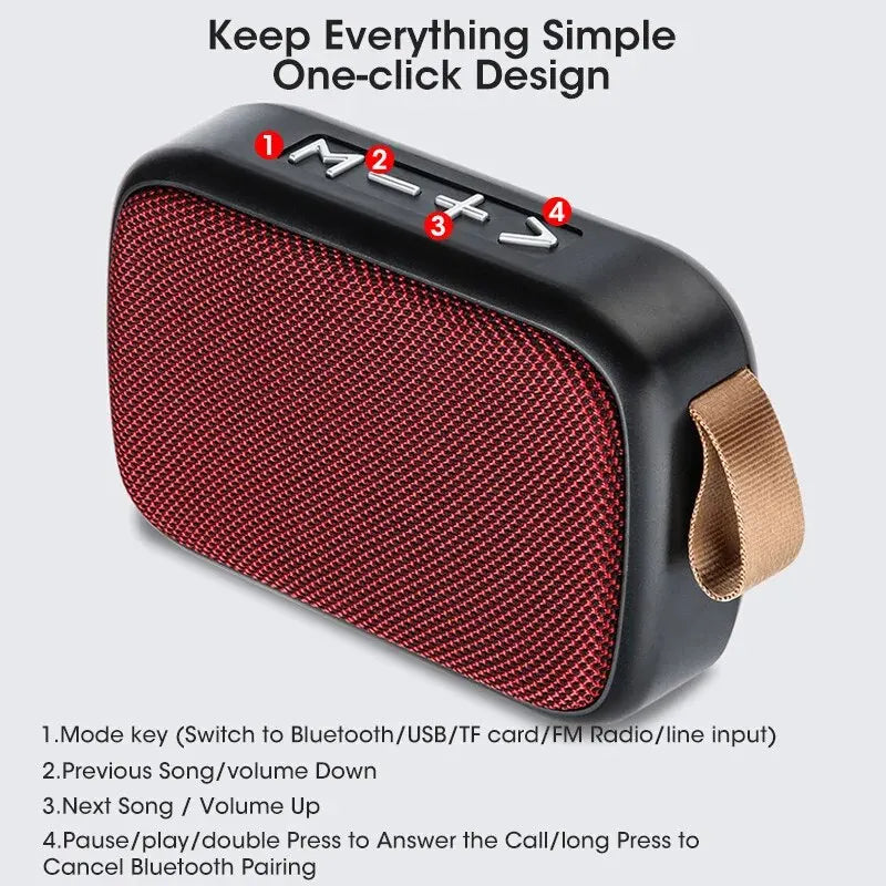 Nuevo altavoz inalámbrico portátil para exteriores con subwoofer, mini altavoz para el hogar de tela y tarjeta.