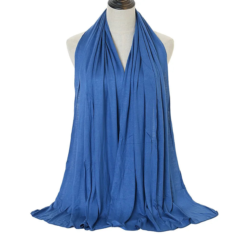 Modal Cotton Jersey Hijab Scarf Long Muslim Shawl Plain Soft Turban Tie Head Wraps For Women Africa Headband 170x60cm