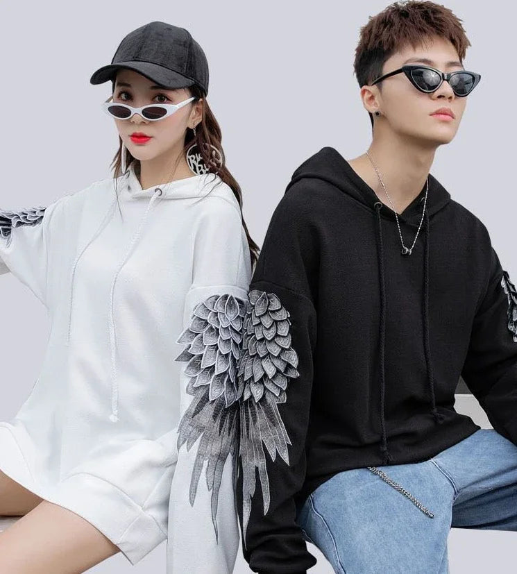 Sudadera con capucha bordada para hombre, ropa masculina, Hip Hop, sudadera blanca de lujo sin marca, ropa de calle para otoño, barata, Emo