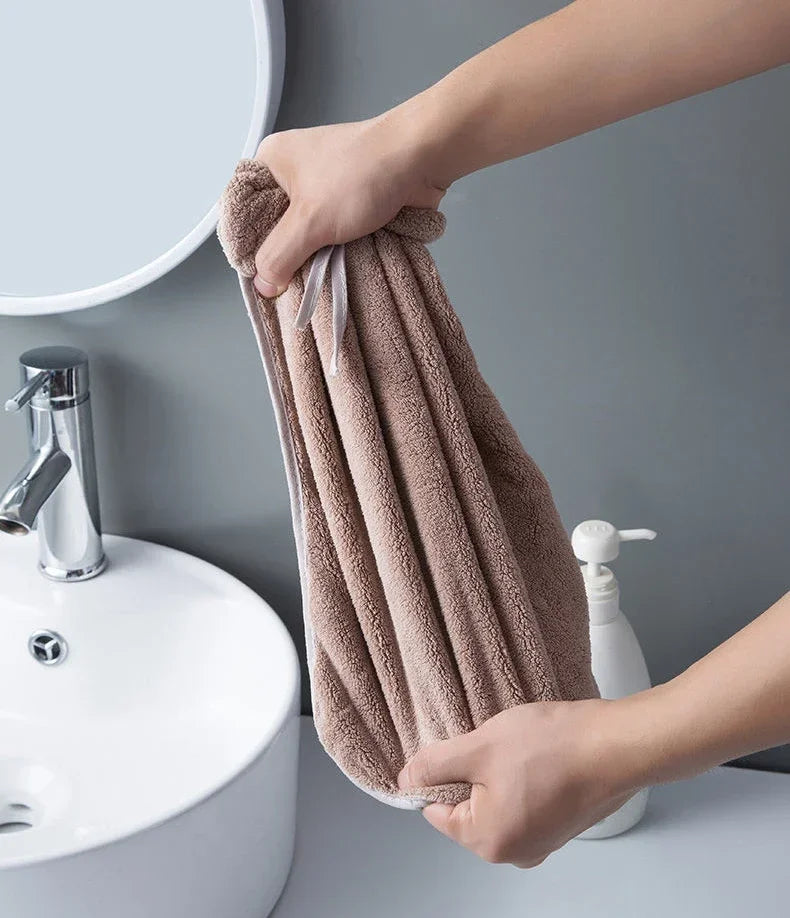 Toallas de mano con lazo para cocina, baño, de terciopelo coral, microfibra, suaves, de secado rápido, absorbentes, paños de limpieza, toalla de rizo para sauna en casa
