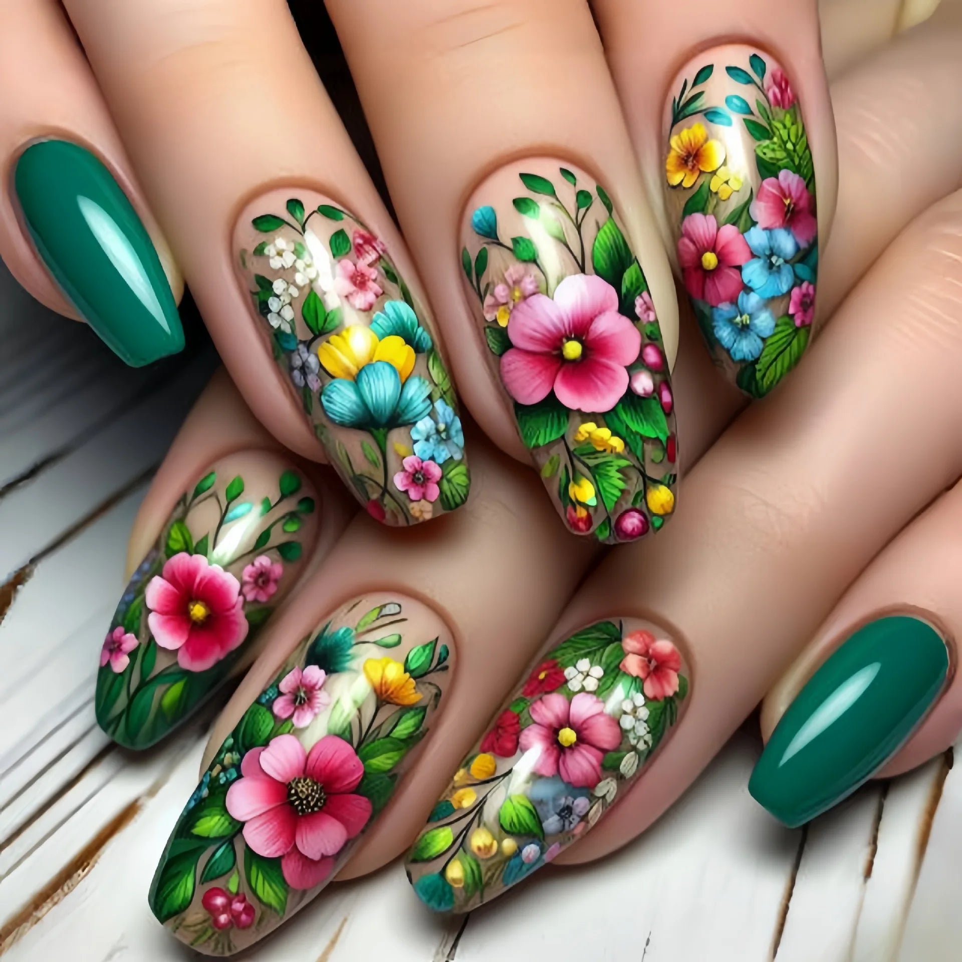 24 Piezas Uñas Postizas Ataúd Dulce Fresco Mariposa Flor Acrílico Brillo Uñas Falsas Brillantes Cubierta Completa Otoño Puntas de Uñas a Presión