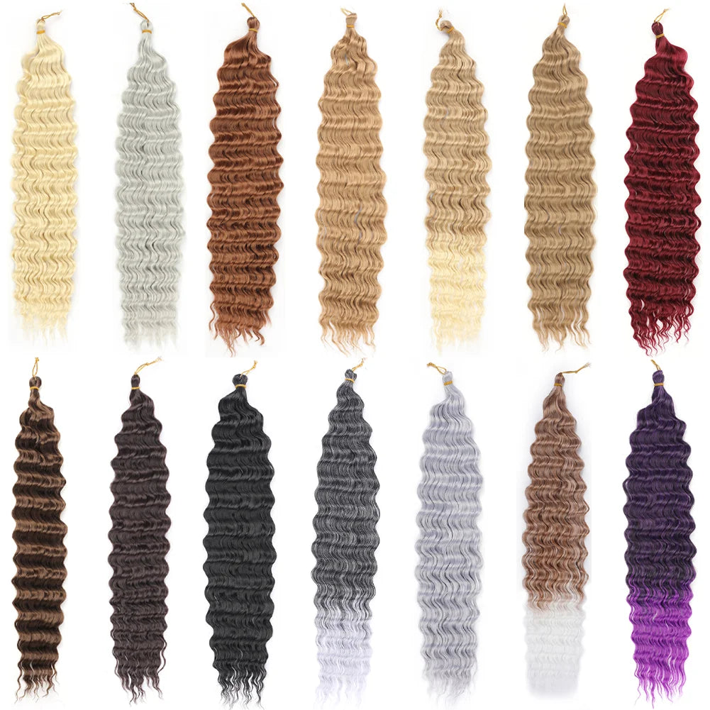 Cheveux au crochet Deep Wave, Tresse synthétique Passion Twist, Extension de cheveux bouclés afro, Tresse Water Wave Deep Twist, Cheveux Ocean Wave