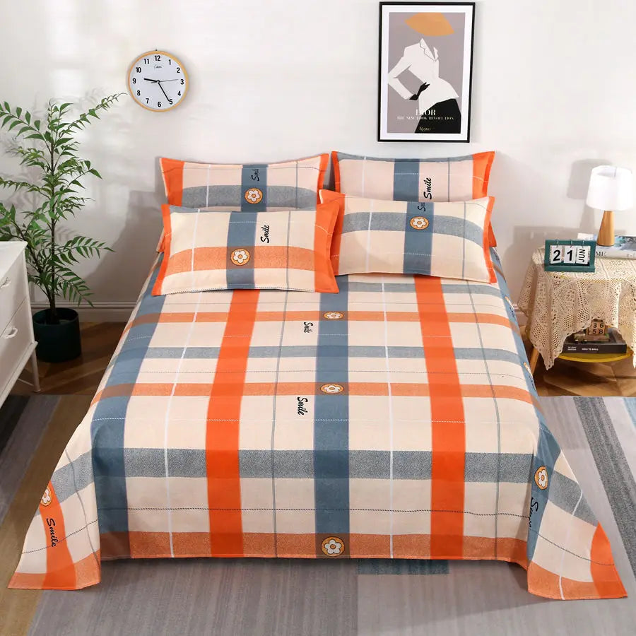 1 Sábana Bajera Textil Hogar Moderna Poliéster Algodón Sábanas Planas Ropa de Cama Tamaño Individual Queen King (Sin Fundas de Almohada)
