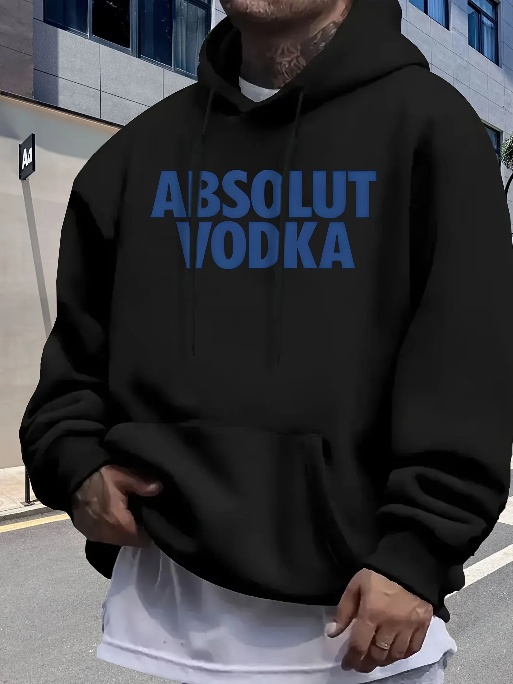 Men's Casual Hooded Sweatshirt - Regular Fit, All-Season Comfort for Men 18-40 Years, Allseason Sweatshirt, Drawstring Hoodie