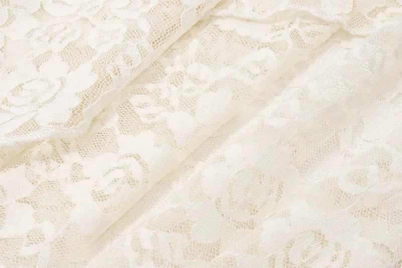 Ensemble 2 pièces jupe longue en dentelle et bandage pour femme, mode patchwork, dos nu, taille haute, élégant, à lacets