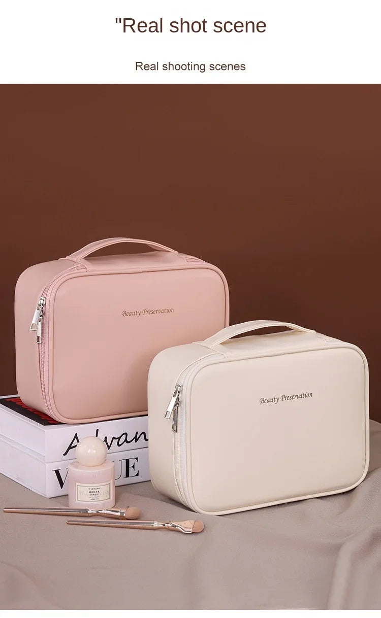 Nuevo neceser de cosméticos para mujer, bolso portátil, bolsa de almacenamiento de gran capacidad, neceser de lujo, organizador de viaje, esenciales, neceser de aseo