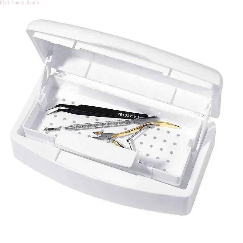 Nail Art Tools Sterilizer Tray, Disinfection Pedicure Manicure Tools Box, Salon Tools