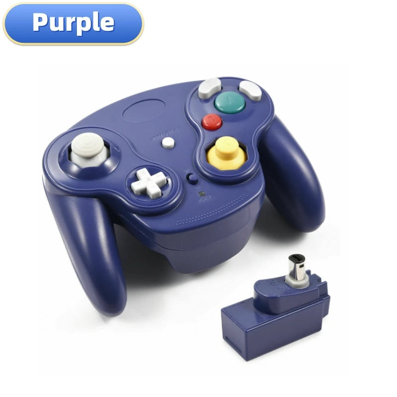 Controlador Gamepad Inalámbrico de 5 Colores para consola NGC con Adaptador 2.4G Joysticks Gamepads para Consola de Videojuegos GameCube
