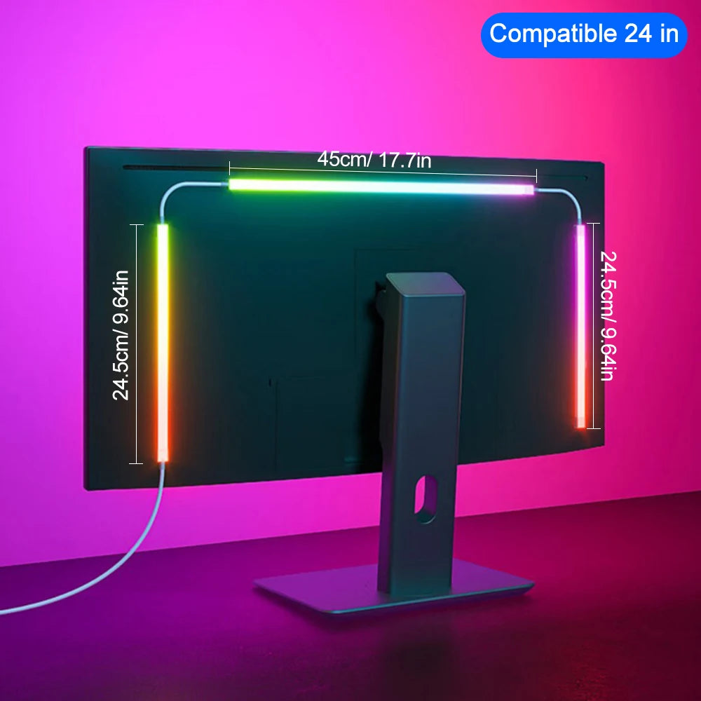 Bande lumineuse de jeu avec synchronisation, éclairage ambiant intelligent, rétroéclairage d'écran pour PC, contrôle intelligent, RGB, bricolage, fête, jeu