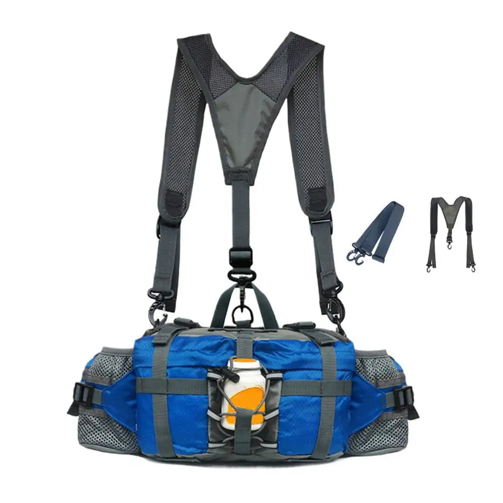 Sac banane de randonnée avec 2 porte-bouteilles d'eau, sac banane d'extérieur, sac à dos de cyclisme étanche, sangle réglable, sac de rangement pour le sport