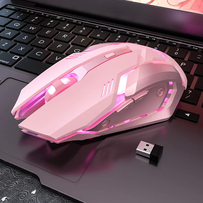 Souris de jeu ergonomique et silencieuse, 6 boutons, RGB, pour ordinateur de bureau et portable