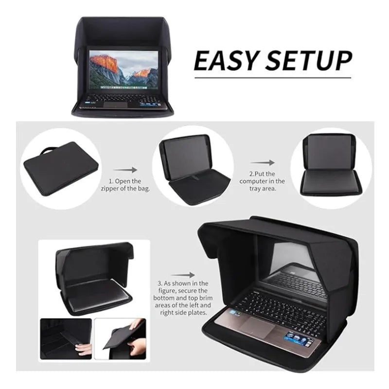 Laptop Sun Shade Privacy Screen Hood Portable Foldable Laptop Bag Outdoor Working for Macbook Lenovo Dell Computer Accessories