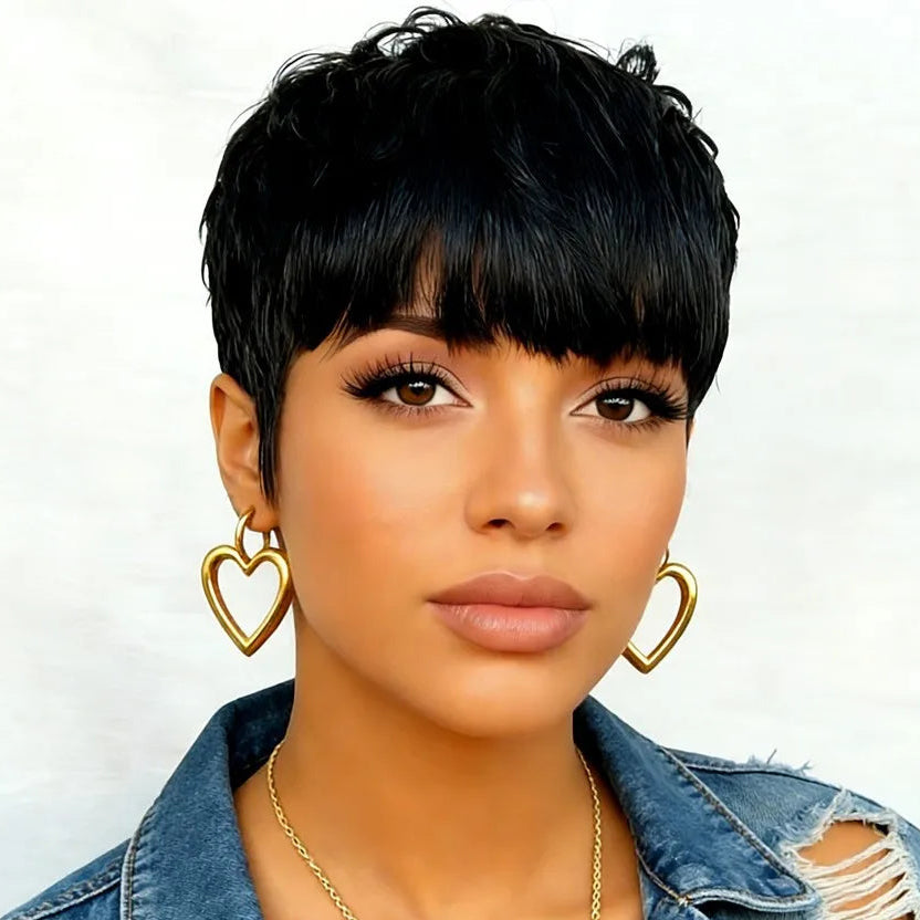 Salt-Pepper Pixie Wig