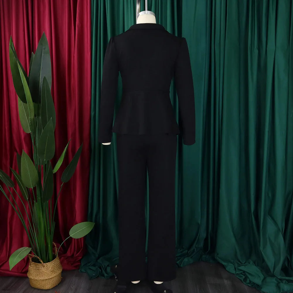 2-delt buksedress med vide ben for kvinner, formelt buksesett, elegant bryllupsfestkjole, kontorarbeid, forretningsantrekk, formelt antrekk